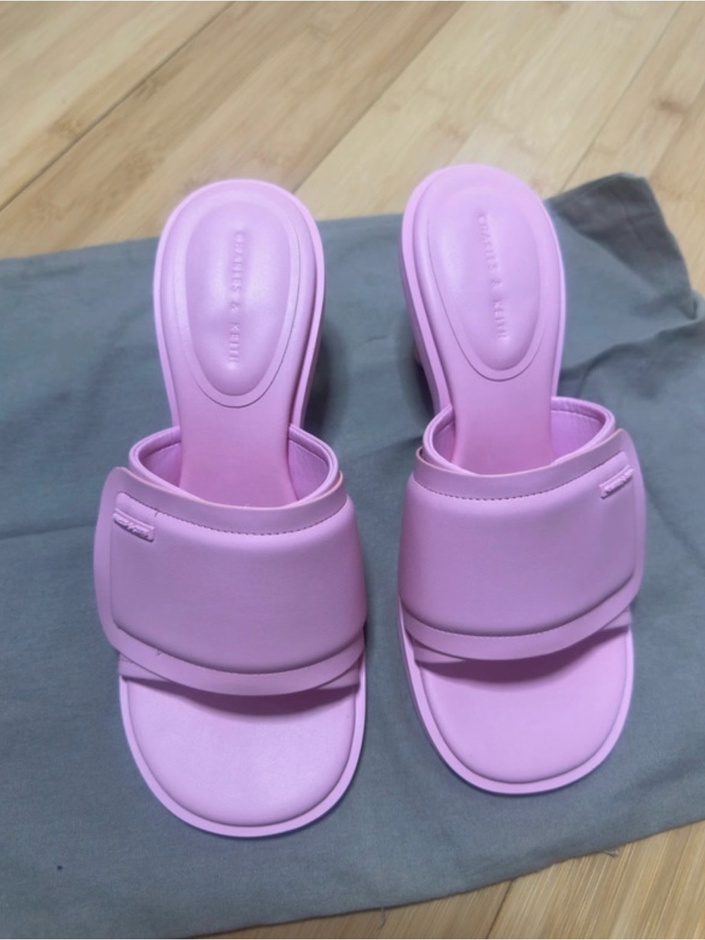 Charles & Keith Pastel Lilac Padded Slide Mules